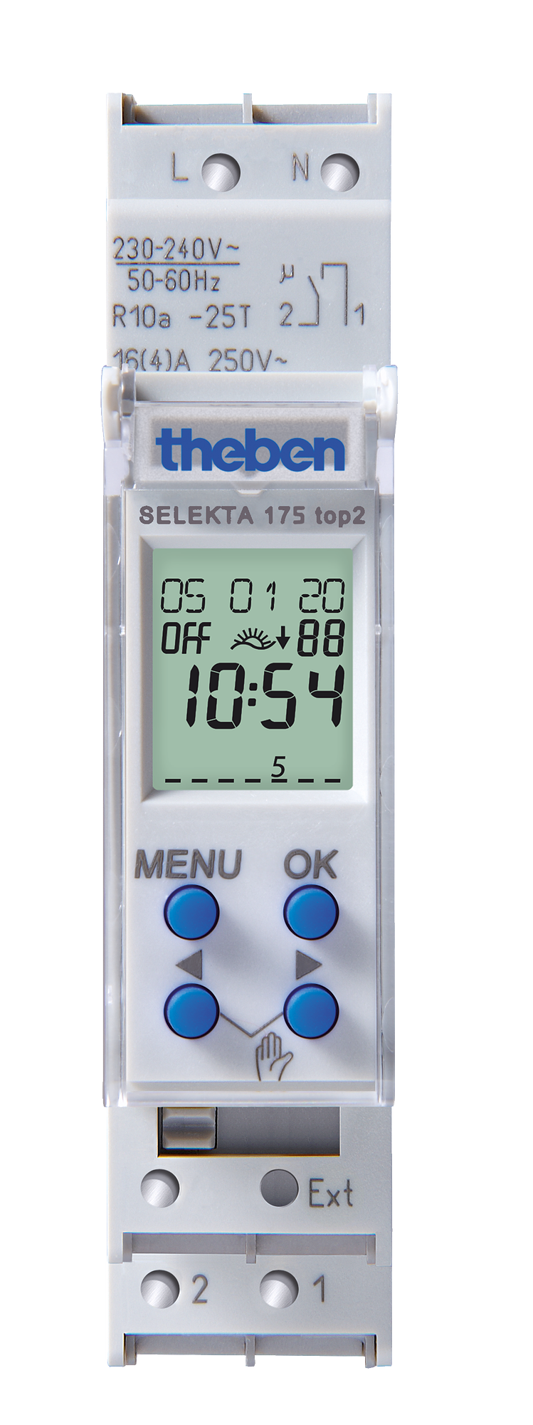 Theben 1800001 - SUL 180 A - Interruptor Horario Analógico - 1 Canal - Programa Diario - Carril DIN